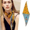 Contrast-color-floral-print-Rhombus-scarf