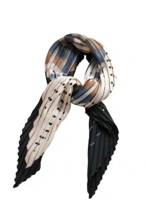 Pleated-neck-silk-scarf