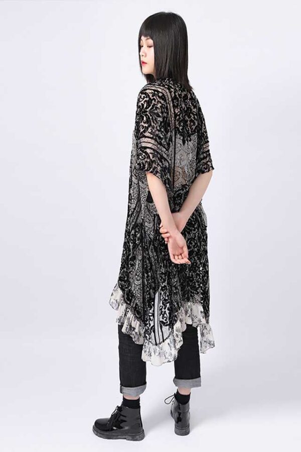 SS21-BLACK-BURN-OUT-FLORAL-VELVET-PONCHO-SIDE-2