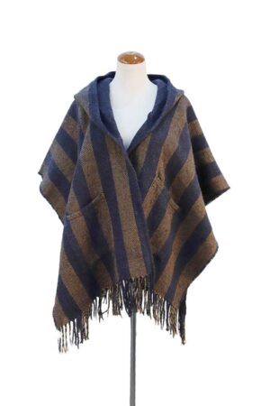Stripe-yarn-dyed-weaving-poncho-(1)