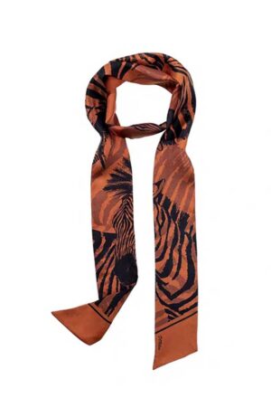Zebra print skinny scarf
