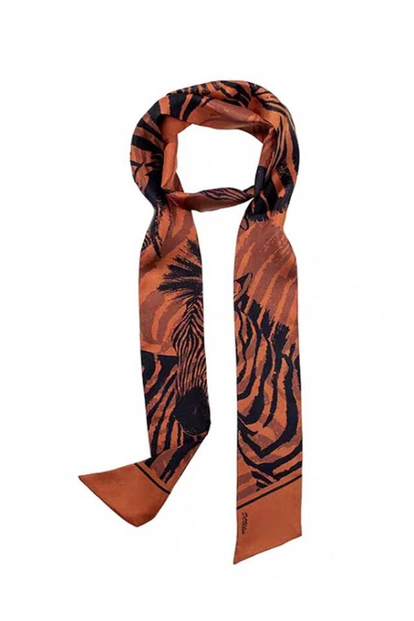 Zebra print skinny scarf