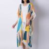 Geometric print beach cover-up for ladies-front(1)